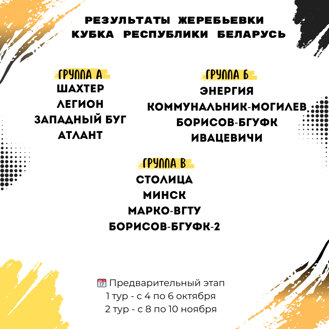 Жеребьевка Кубка Республики Беларусь!